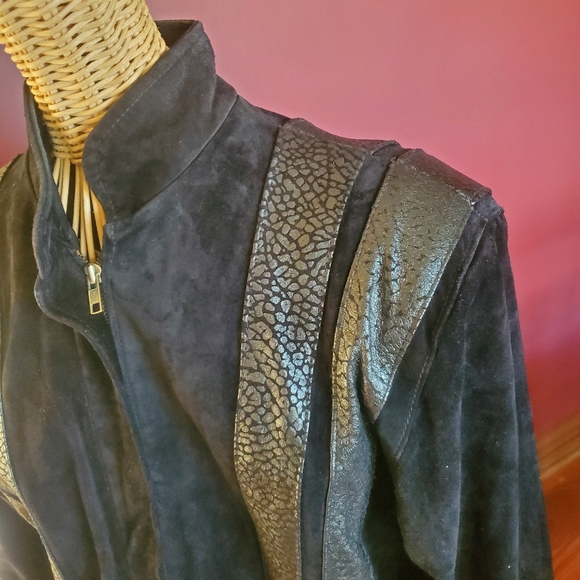 Vintage Comint leather /sued bomber jacket sz S - Picture 2 of 5